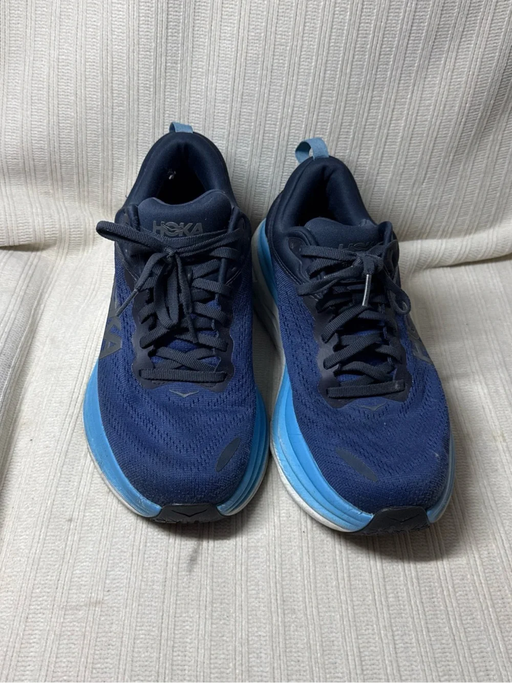 Hoka One One Mens Bondi 8  Blue Running Shoes Sneakers Size 8D